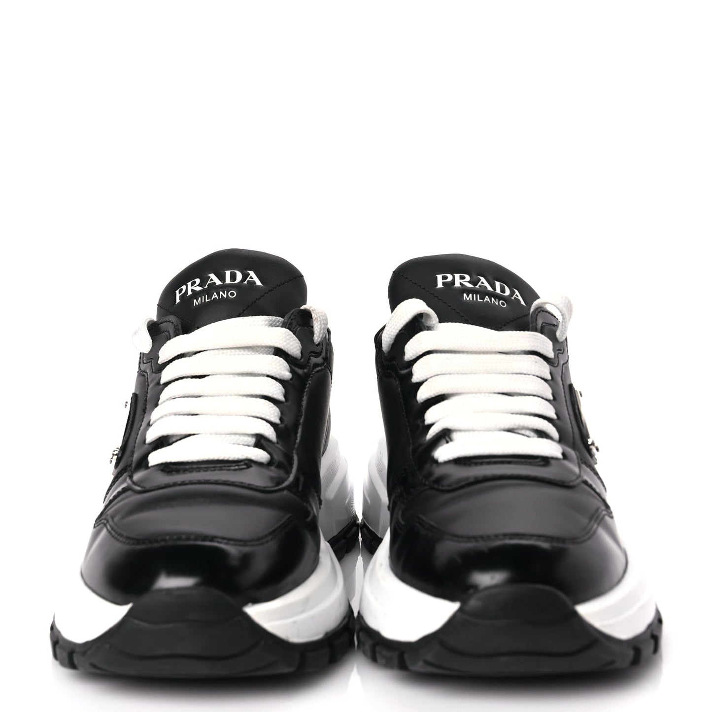 Prada Re-Nylon Spazzolato Triangle Logo Womens Prax 01 45mm Sneakers 36.5  Black