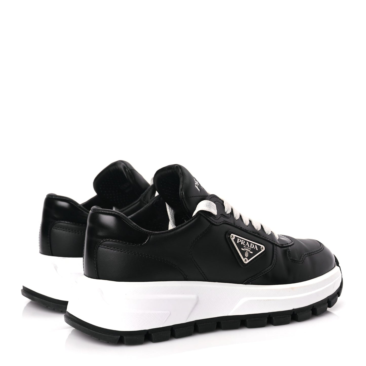 Prada Re-Nylon Spazzolato Triangle Logo Womens Prax 01 45mm Sneakers 36.5  Black