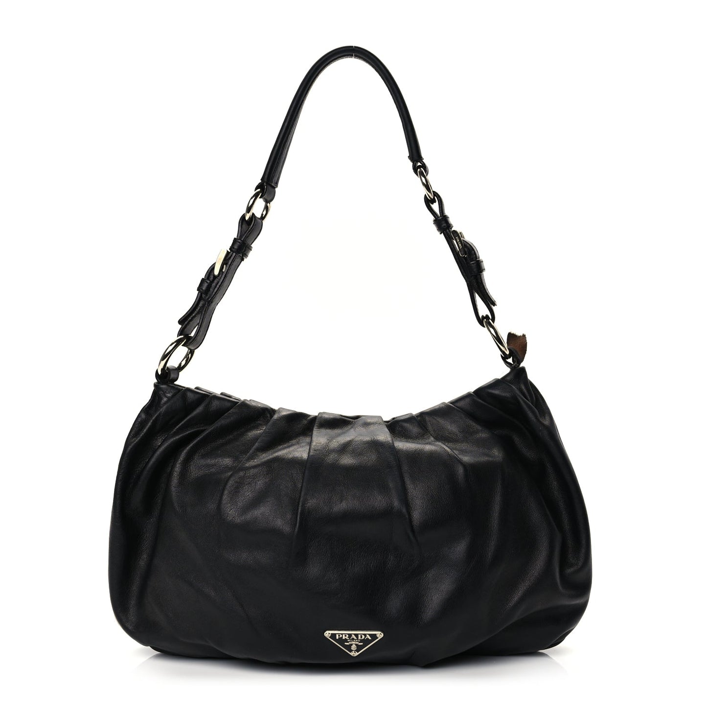 Prada Cervo Hobo Shoulder Bag Black