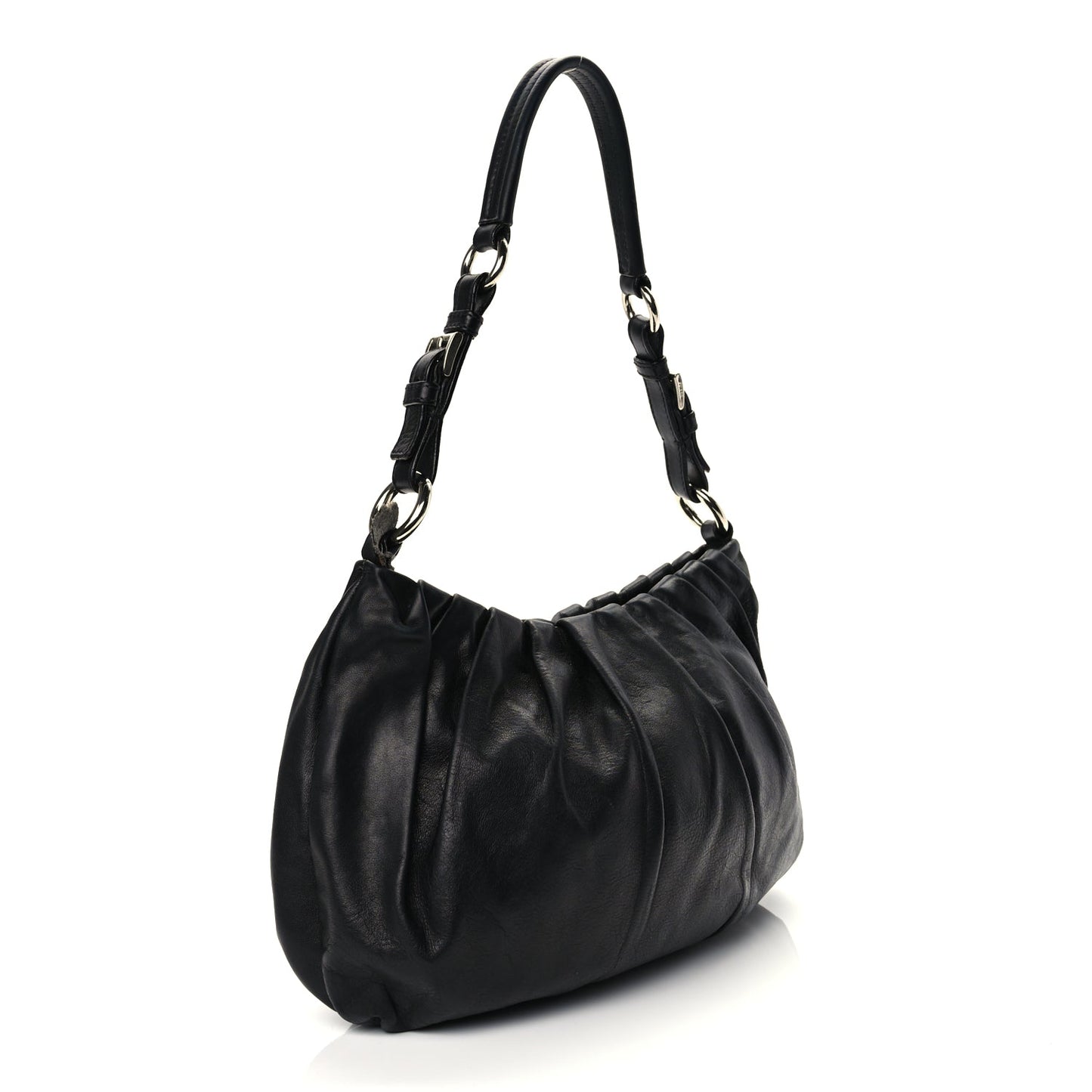 Prada Cervo Hobo Shoulder Bag Black