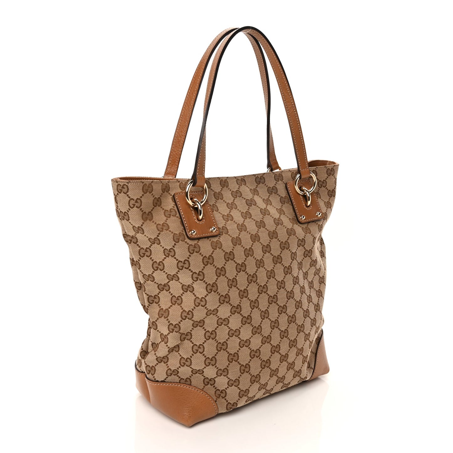 Gucci GG Monogram Medium Charm Tote Light Brown