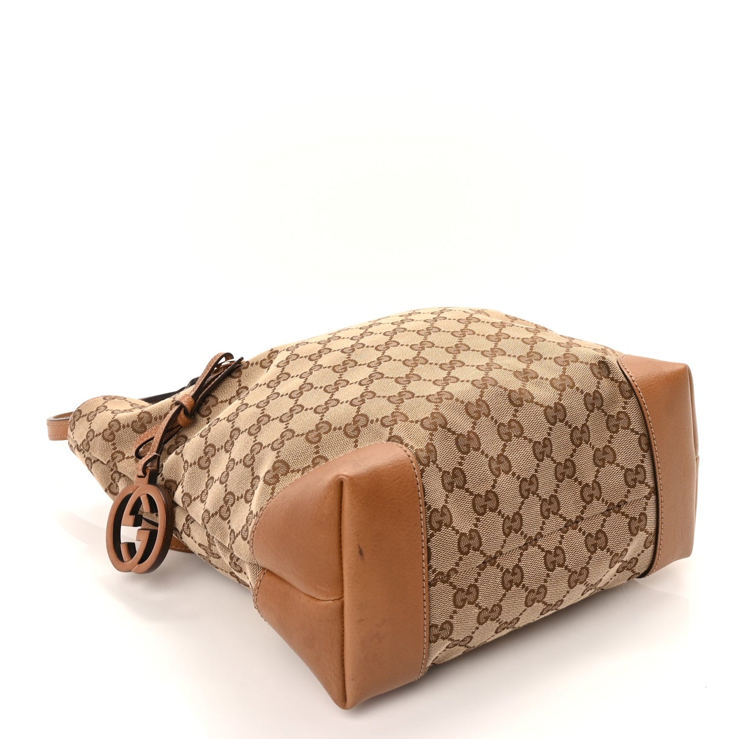 Gucci GG Monogram Medium Charm Tote Light Brown