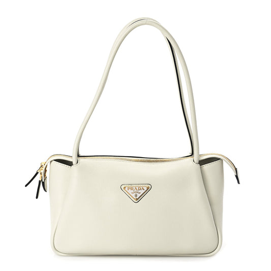 Prada Soft Calfskin Medium Darling Shoulder Bag White