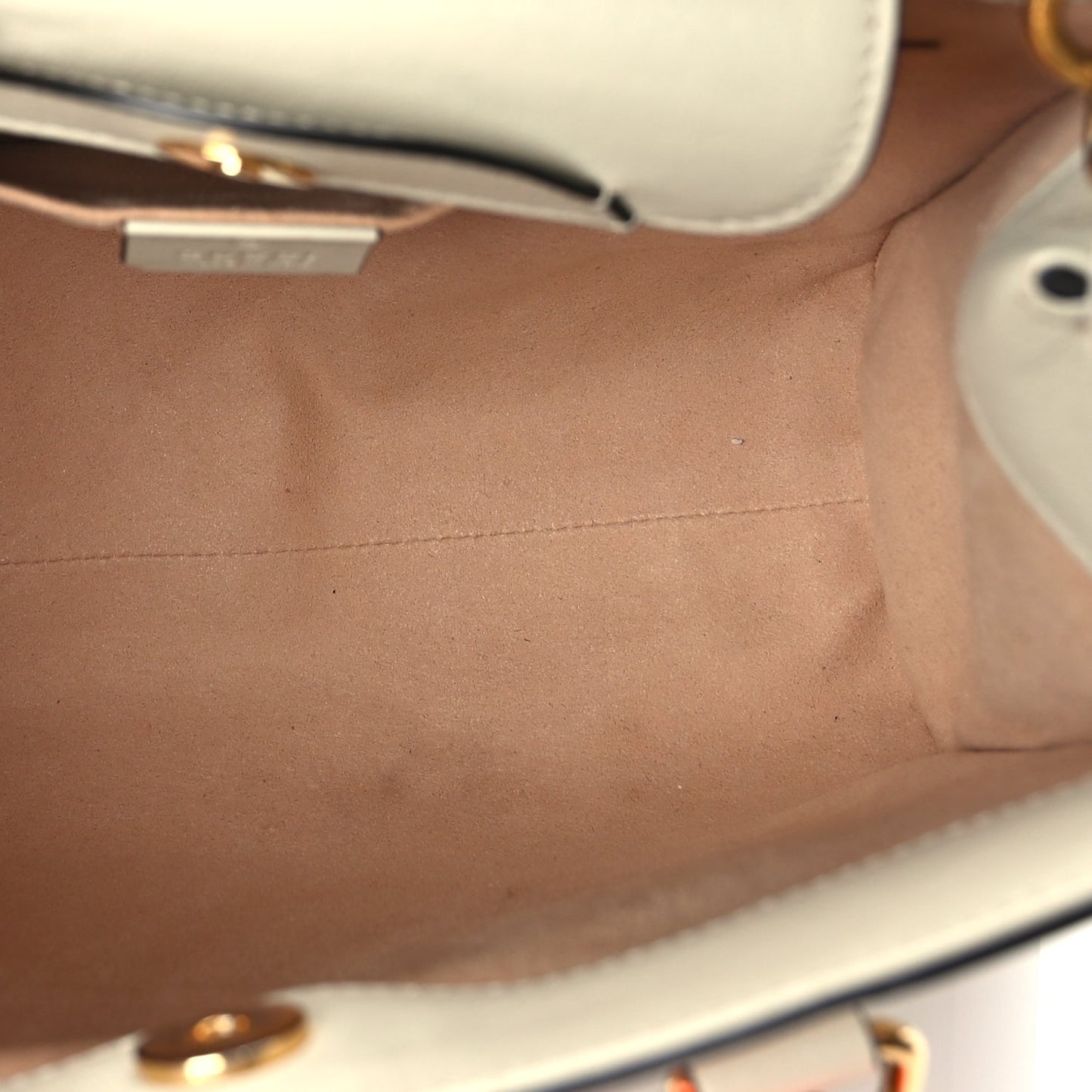 Gucci Wonka Grain Calfskin Medium Diana Tote Bag Mystic White Orange Fluo