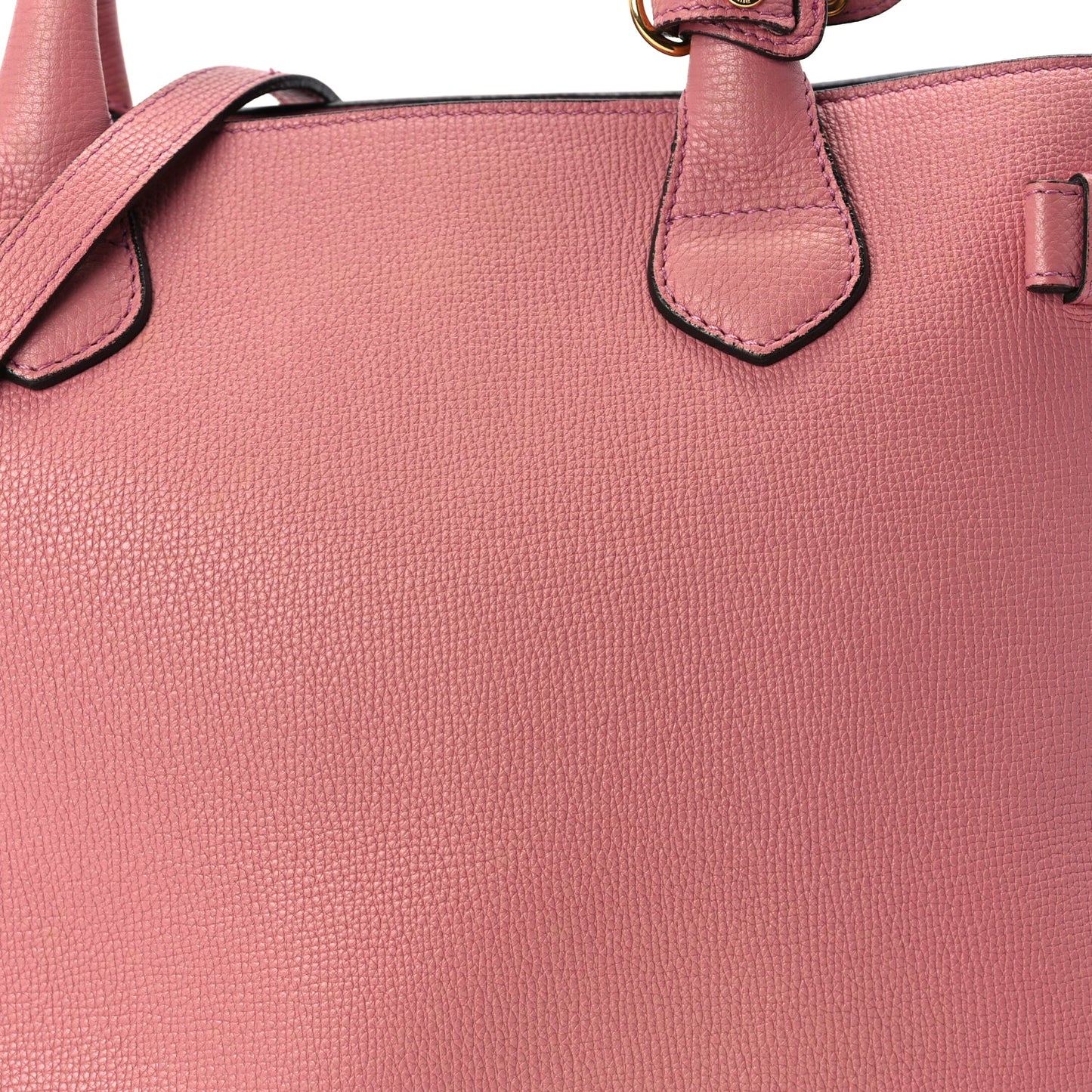 Burberry Grainy Calfskin House Check Medium Banner Tote  Mauve Pink