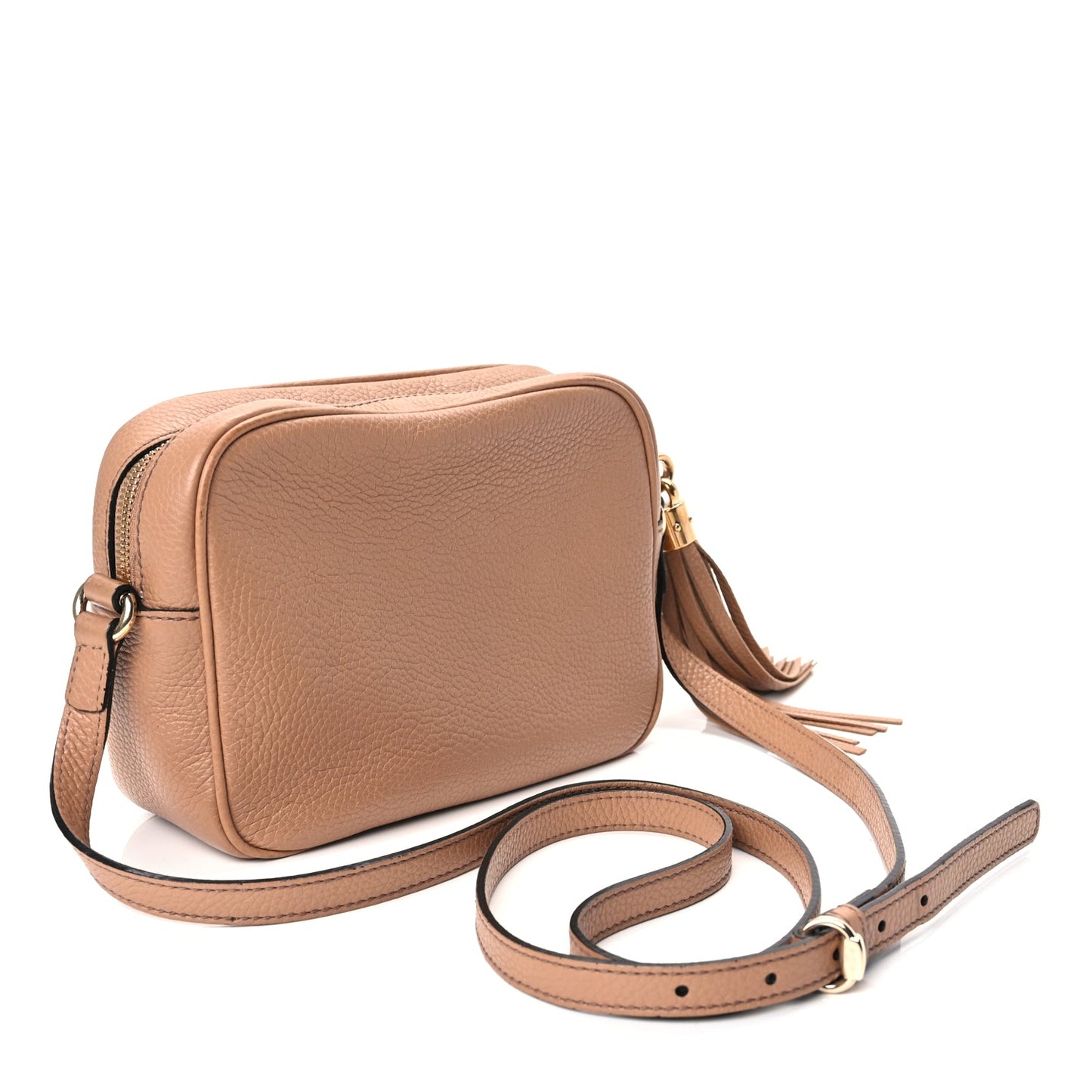 Gucci Pebbled Calfskin Small Soho Disco Bag Camelia
