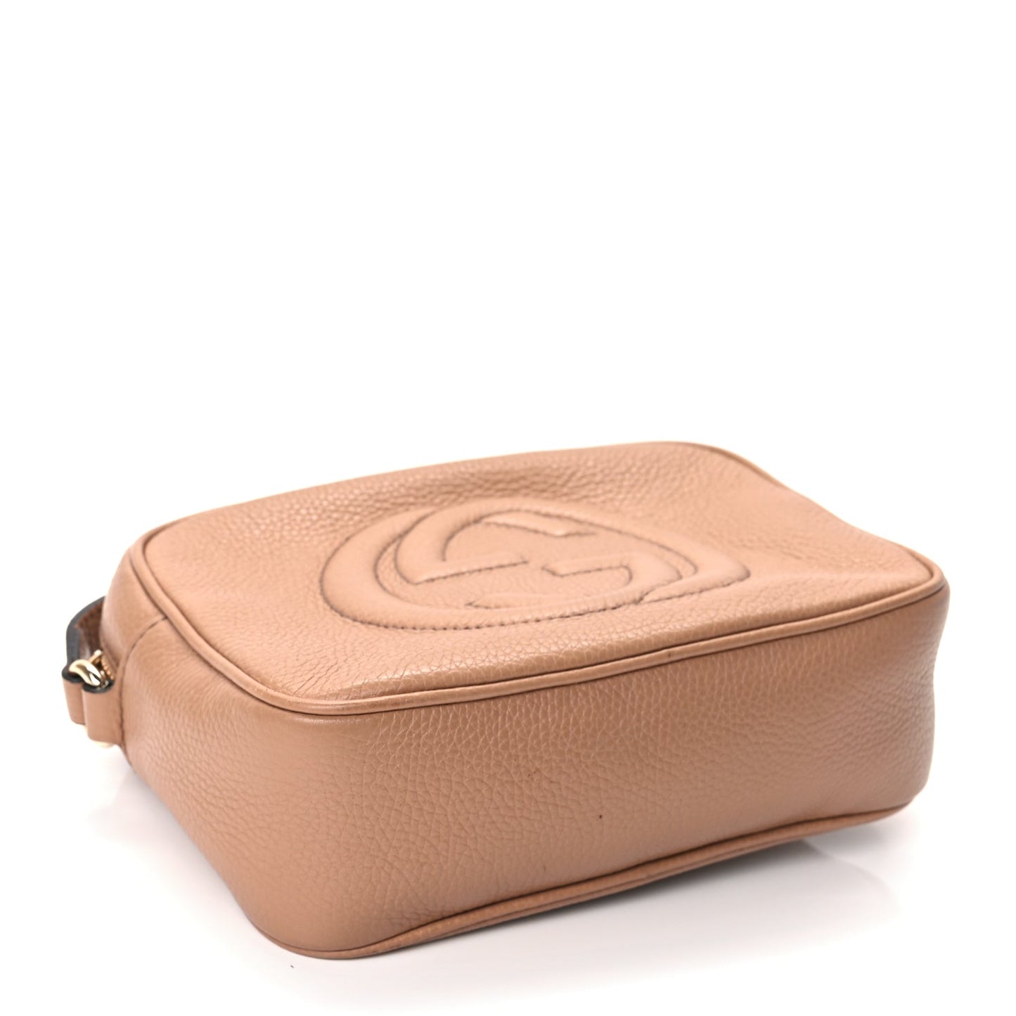 Gucci Pebbled Calfskin Small Soho Disco Bag Camelia