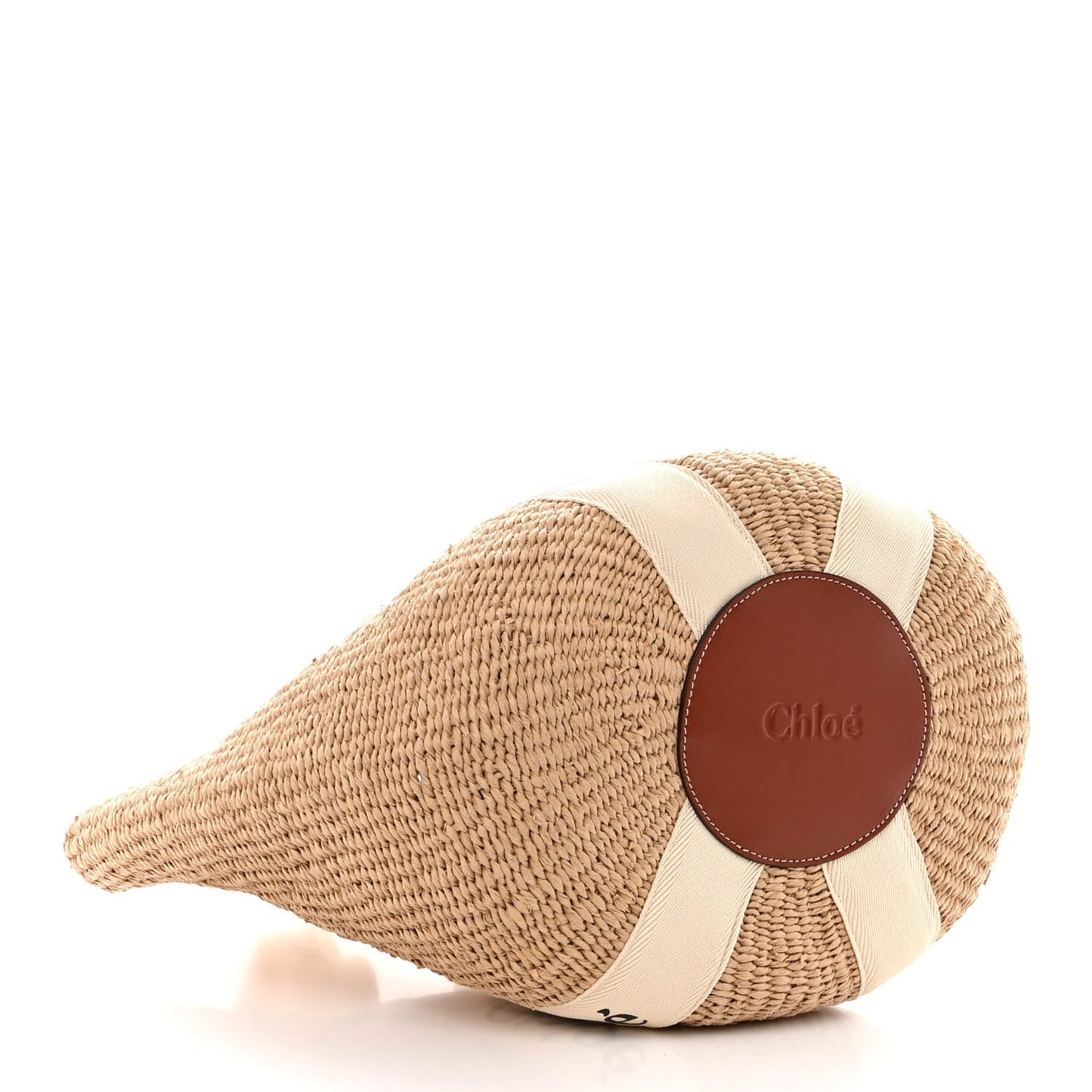 Chloe Raffia Large Woody Tote White