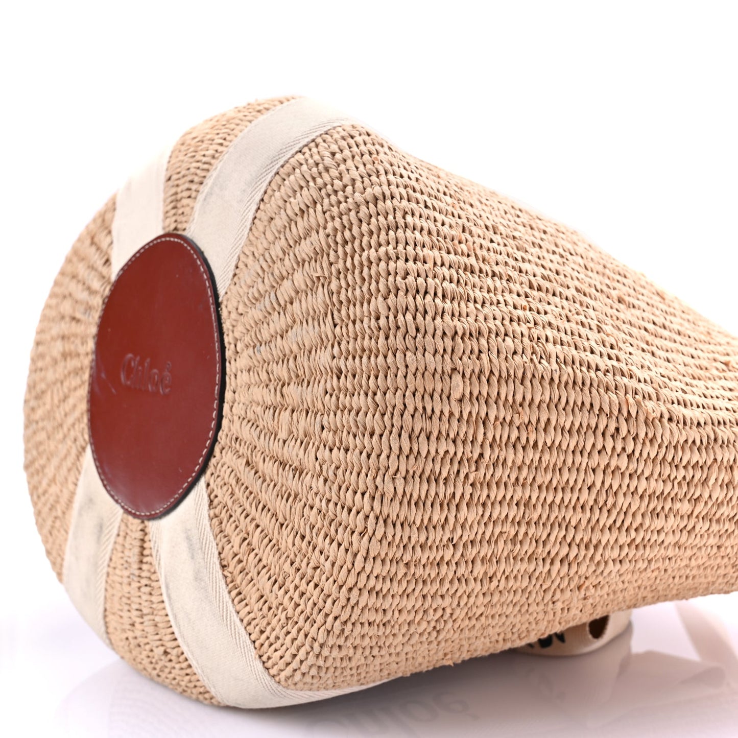 Chloe Raffia Large Woody Tote White