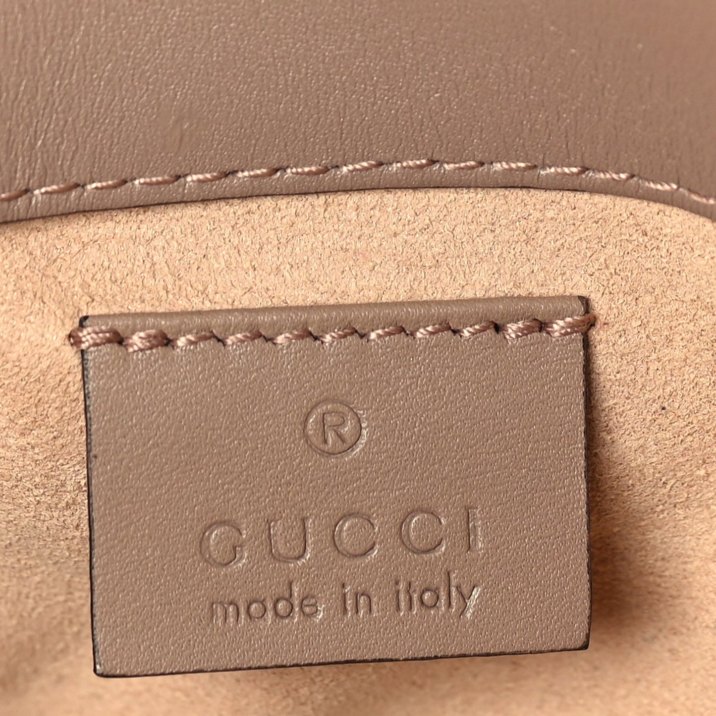 Gucci Calfskin Matelasse Super Mini GG Marmont Shoulder Bag  Porcelain Rose