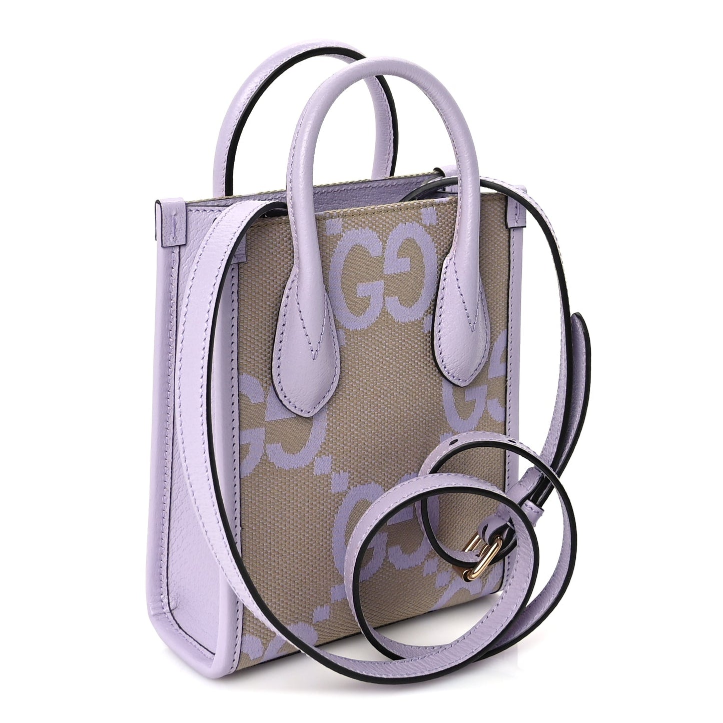 Gucci Monogram Jumbo GG Textured Dollar Calfskin Mini Tote Bag  Beige Lapis