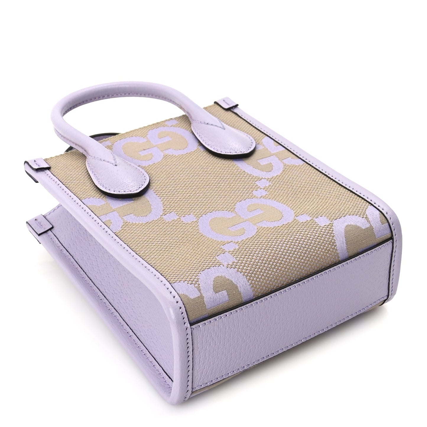 Gucci Monogram Jumbo GG Textured Dollar Calfskin Mini Tote Bag  Beige Lapis