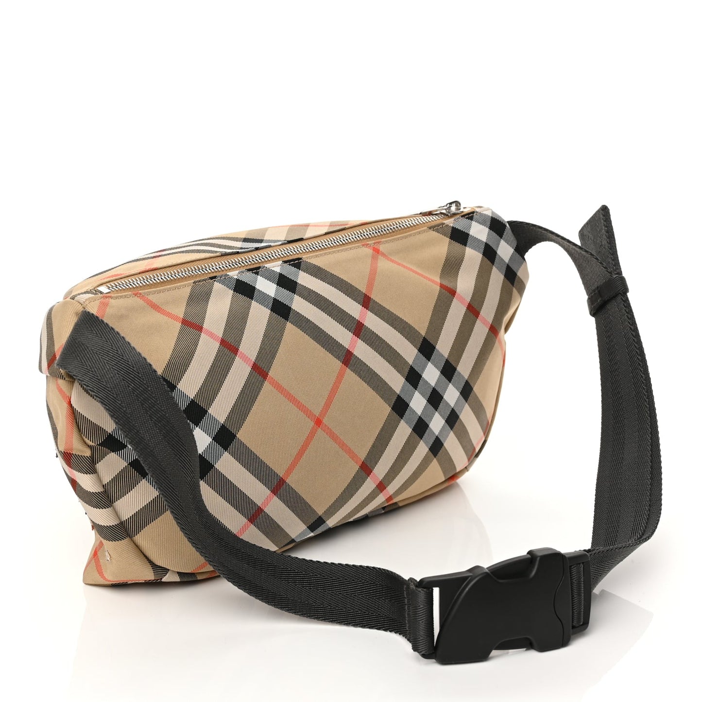 Burberry Canvas Check Belt Bag Black Sand Sand