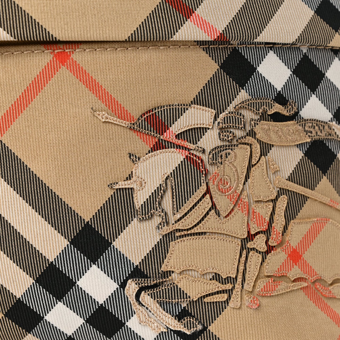 Burberry Canvas Check Belt Bag Black Sand Sand