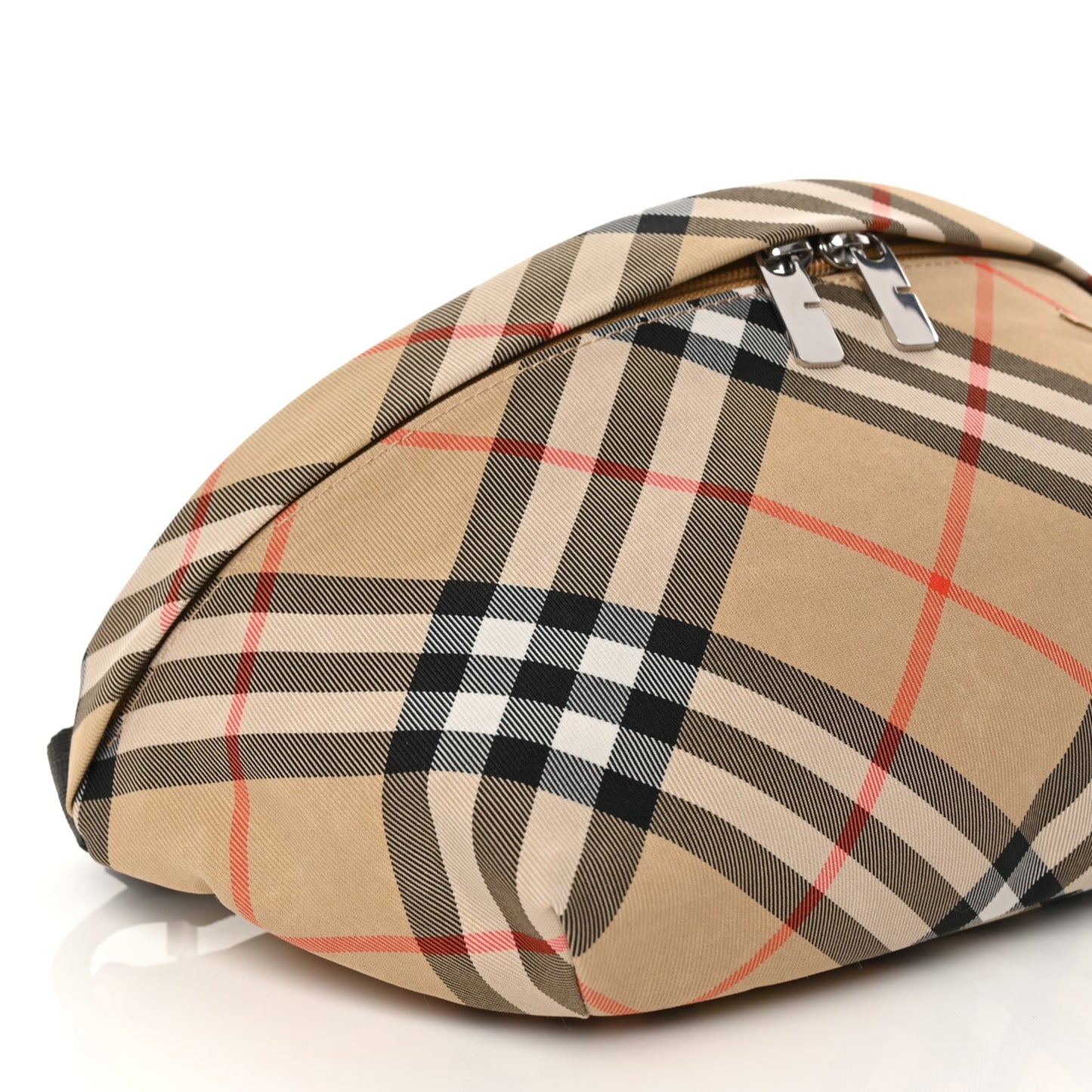 Burberry Canvas Check Belt Bag Black Sand Sand