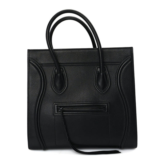 Celine Supple Calfskin Medium Phantom Luggage  Black