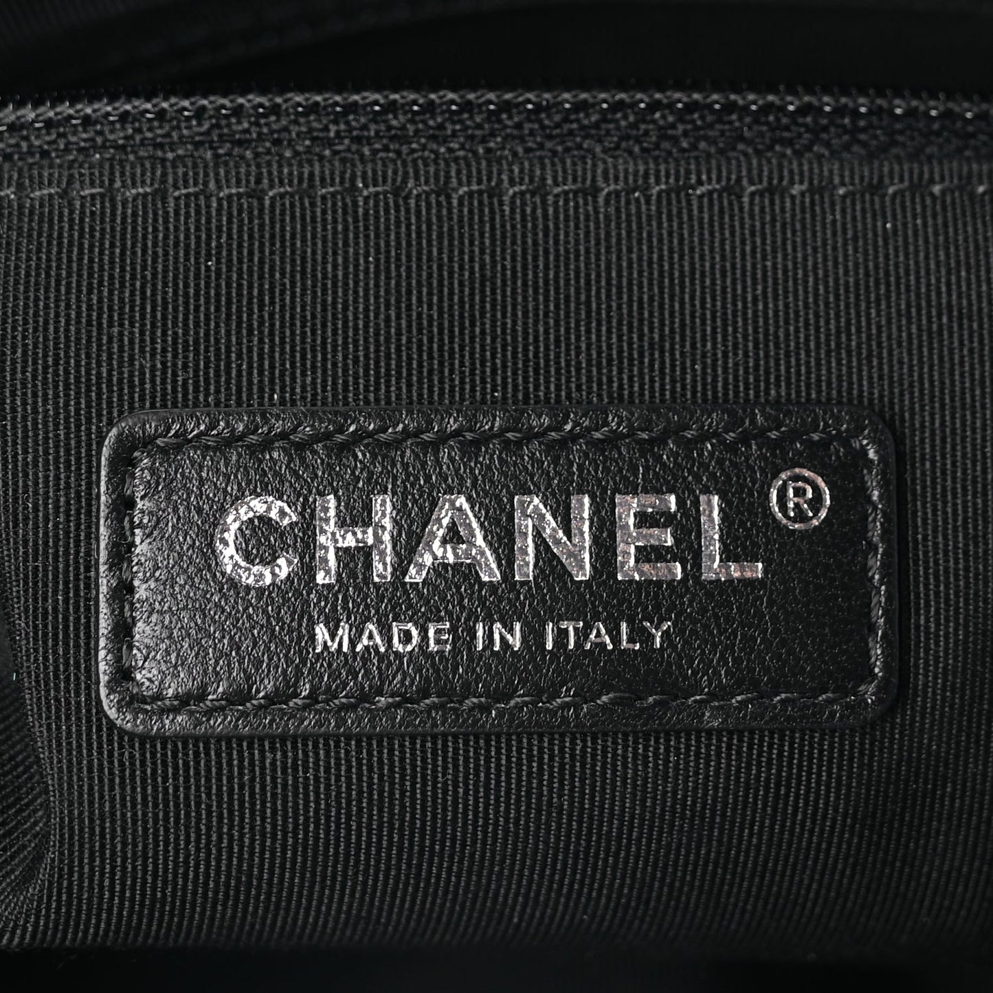Chanel Calfskin Chain 20s Signature Bowling Bag Black