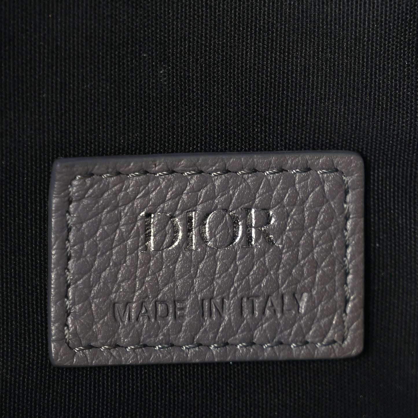 Christian Dior Grained Calfskin Mens Saddle Bag  Grey