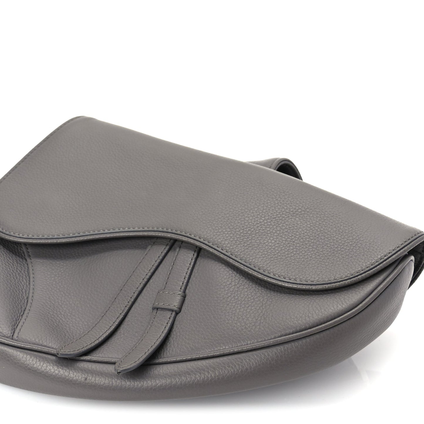 Christian Dior Grained Calfskin Mens Saddle Bag  Grey