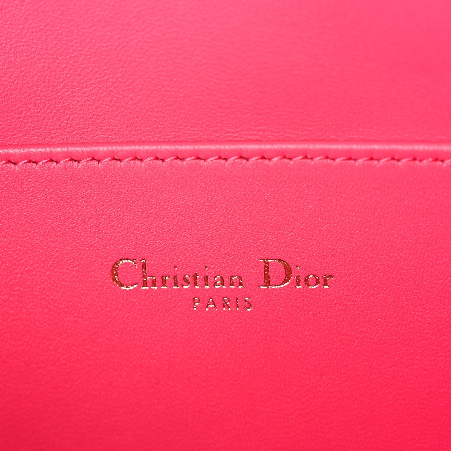 Christian Dior Supple Calfskin Cannage Large Caro Daily Pouch Pink