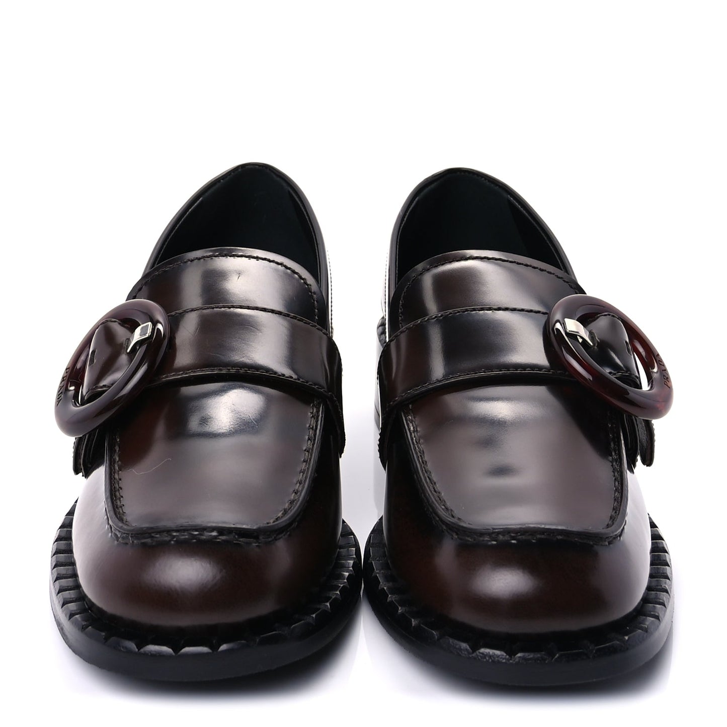 Prada Spazzolato Fume Sienna Loafers 37  Bruciato