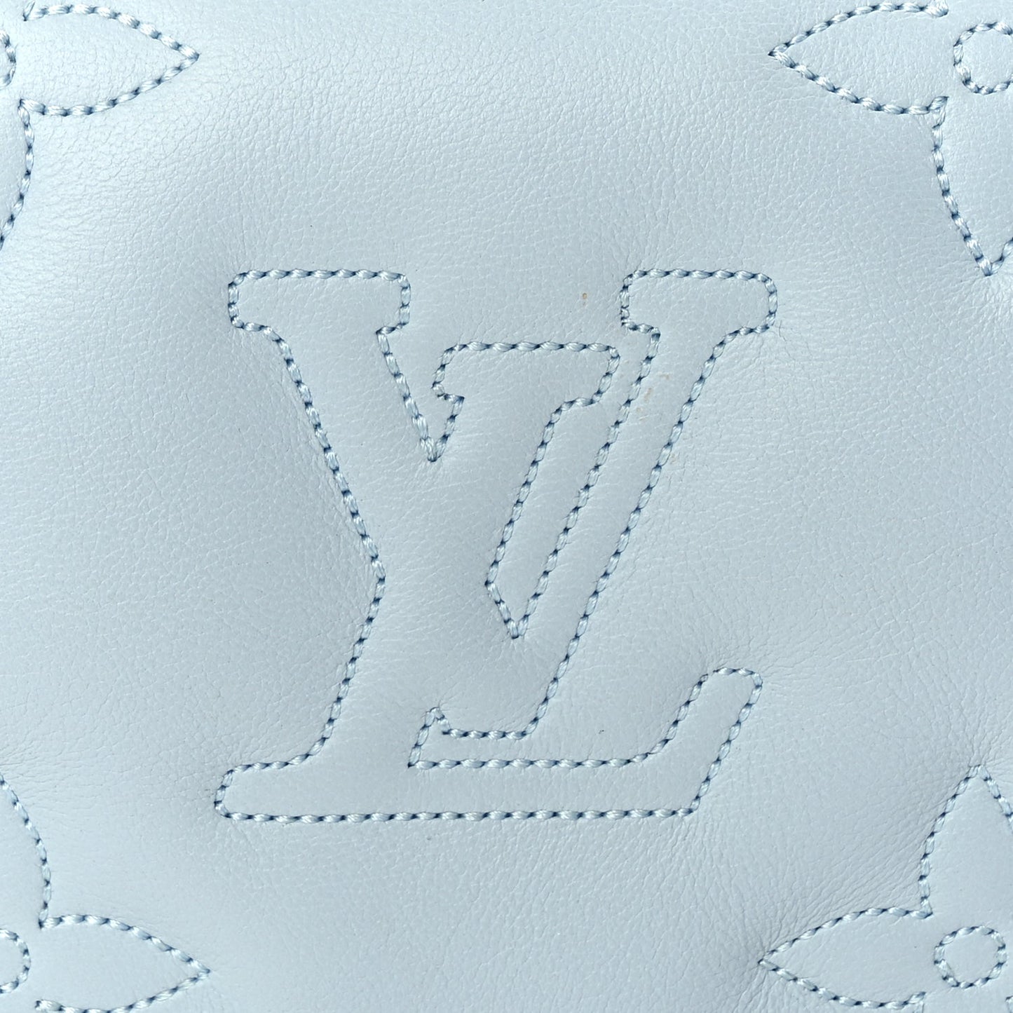 Louis Vuitton Calfskin Bubblegram Wallet On Strap Ice Blue