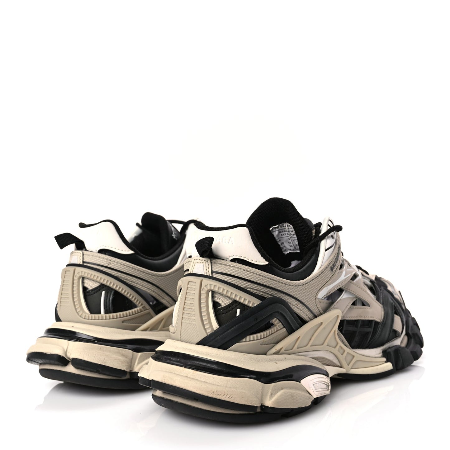 Balenciaga Rubber Mesh Bi-Color Mens Track.2 Open Sneakers 43 Beige Black