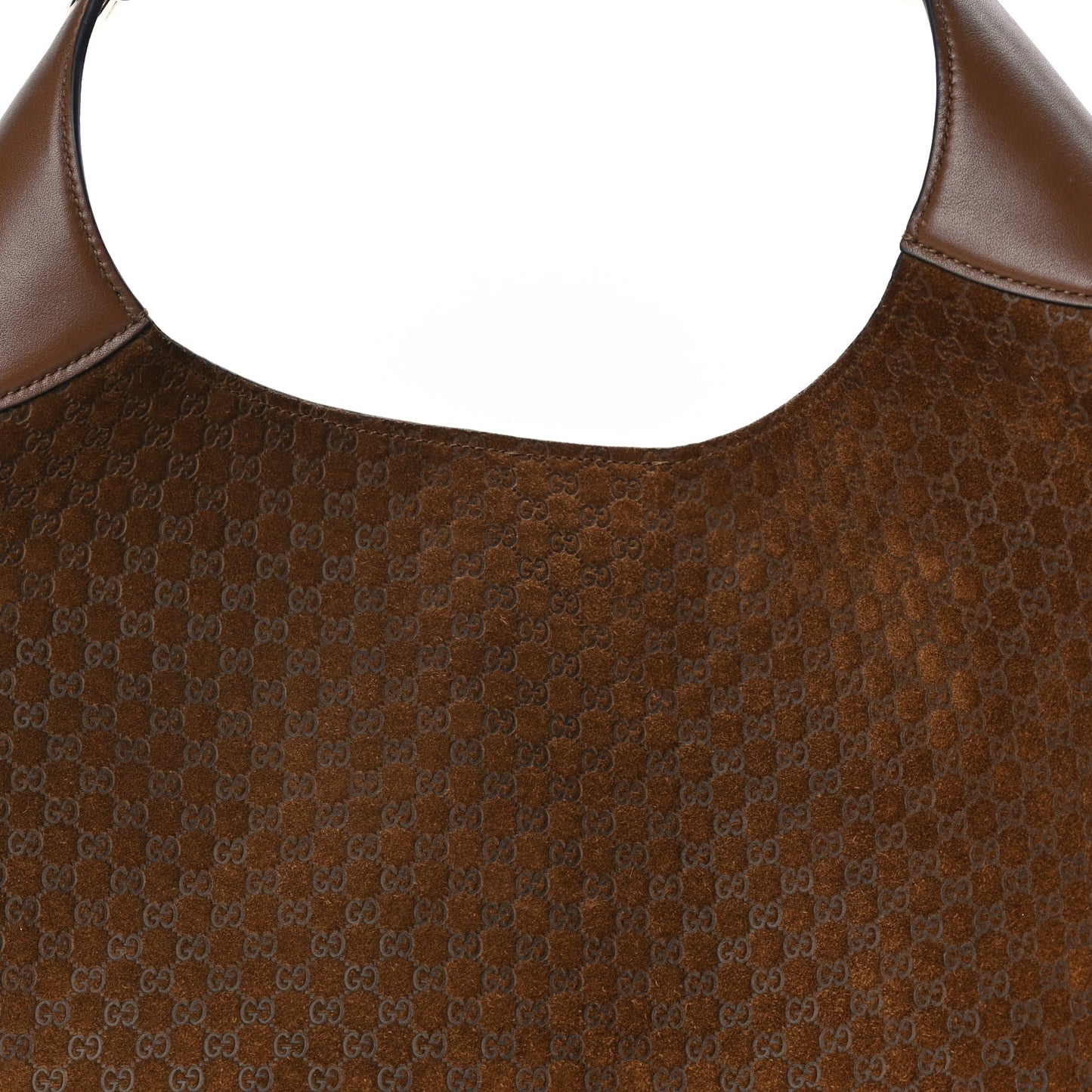 Gucci GG Suede B Large Shoulder Bag Brown