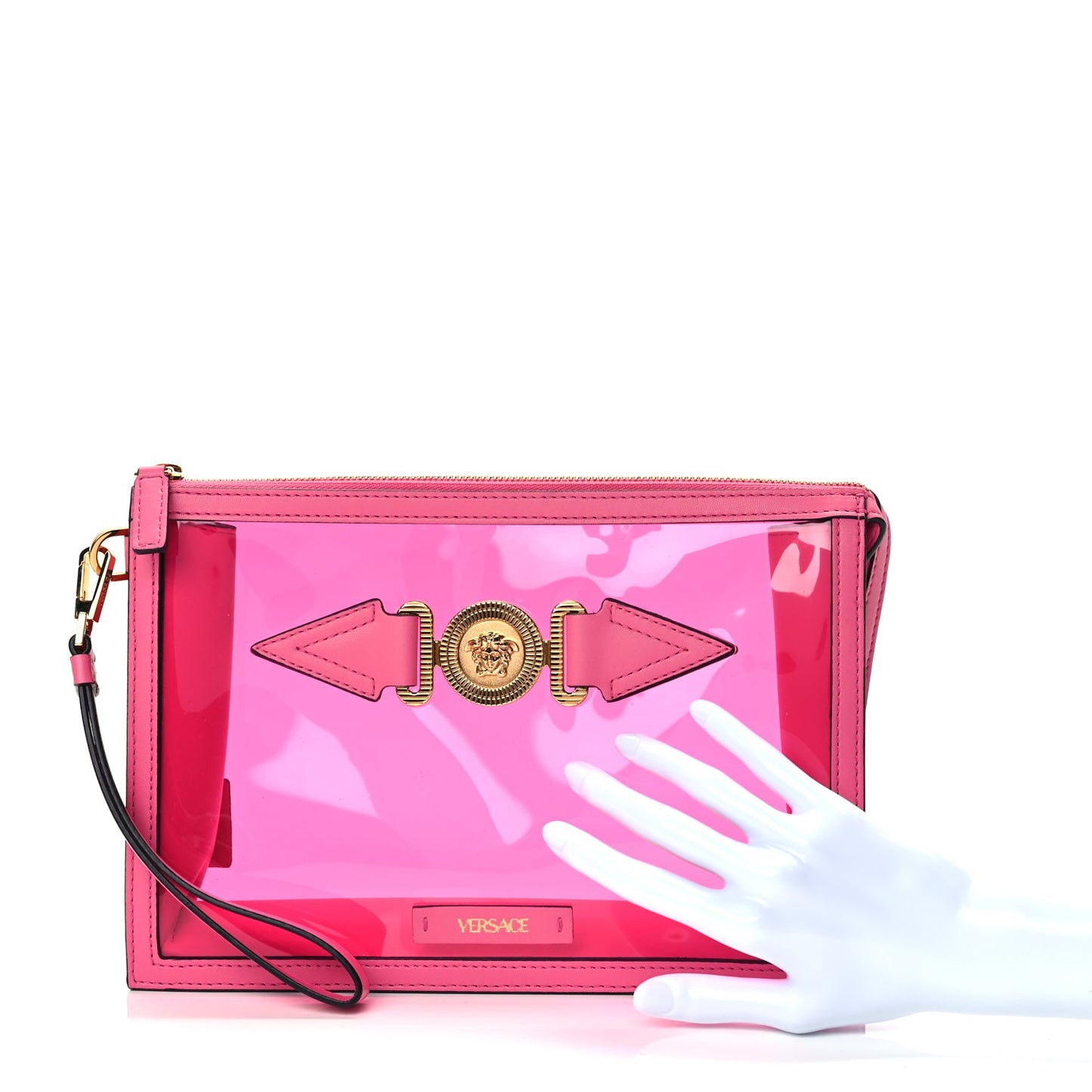 Versace PVC Medusa Clutch Fuschia