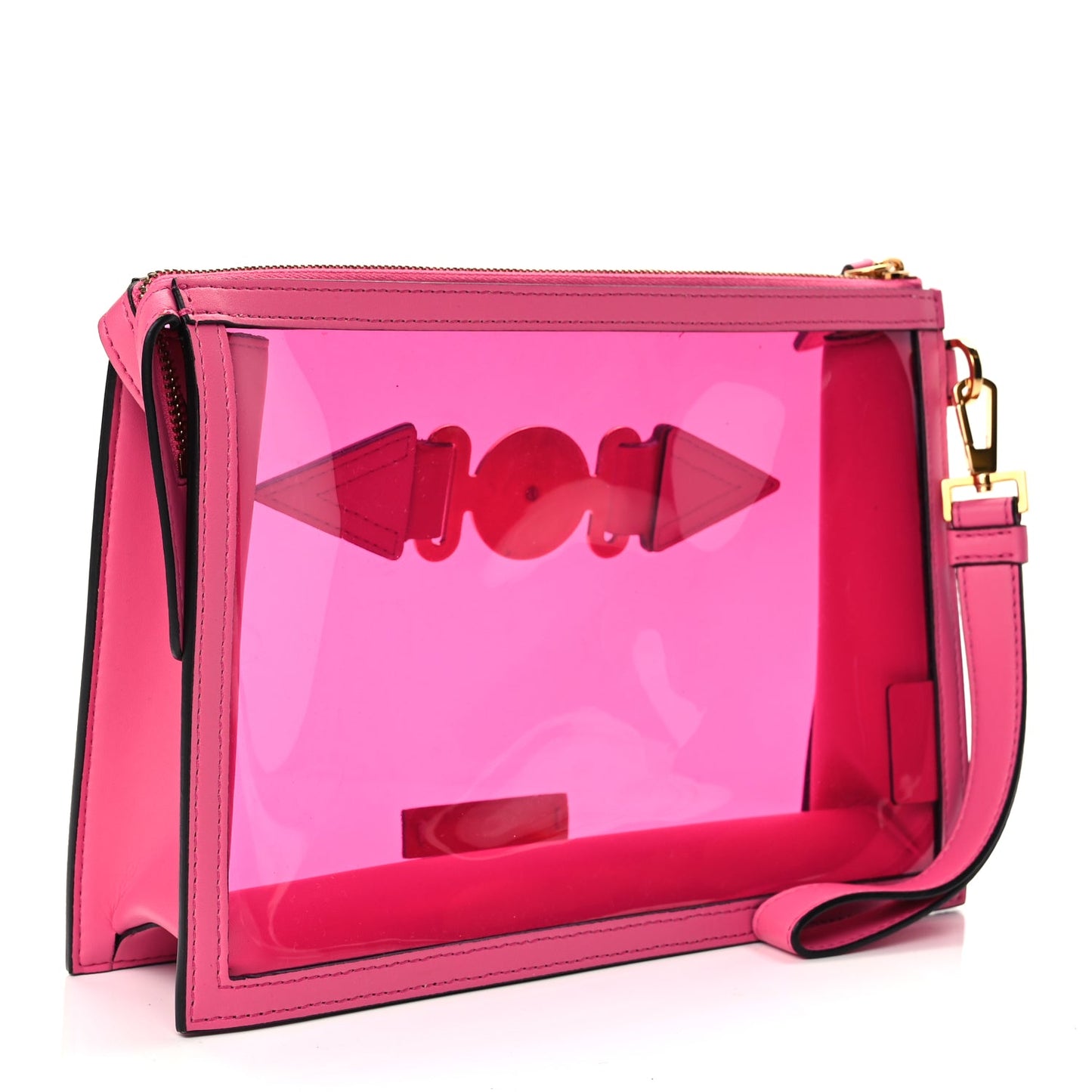 Versace PVC Medusa Clutch Fuschia