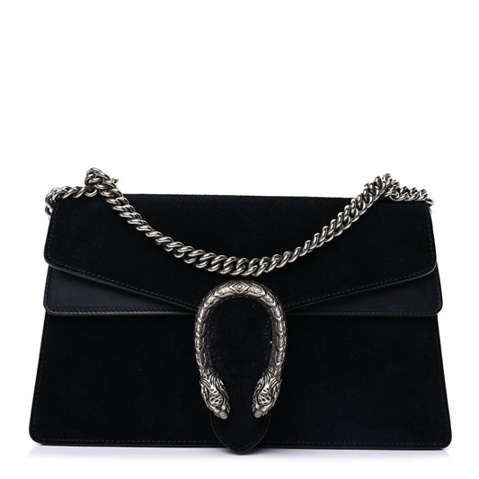 Gucci Suede Small Dionysus Shoulder Bag Black