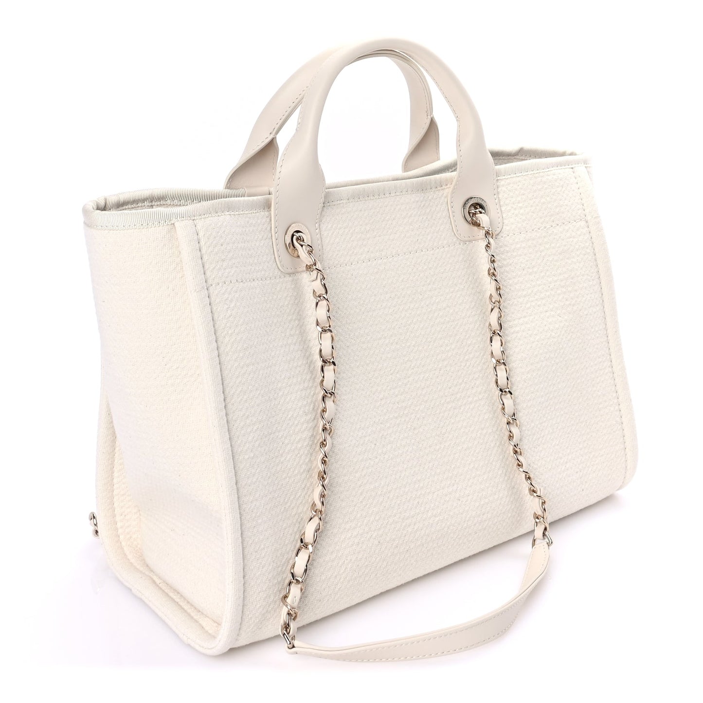 Chanel Mixed Fibers Small Deauville Tote  White