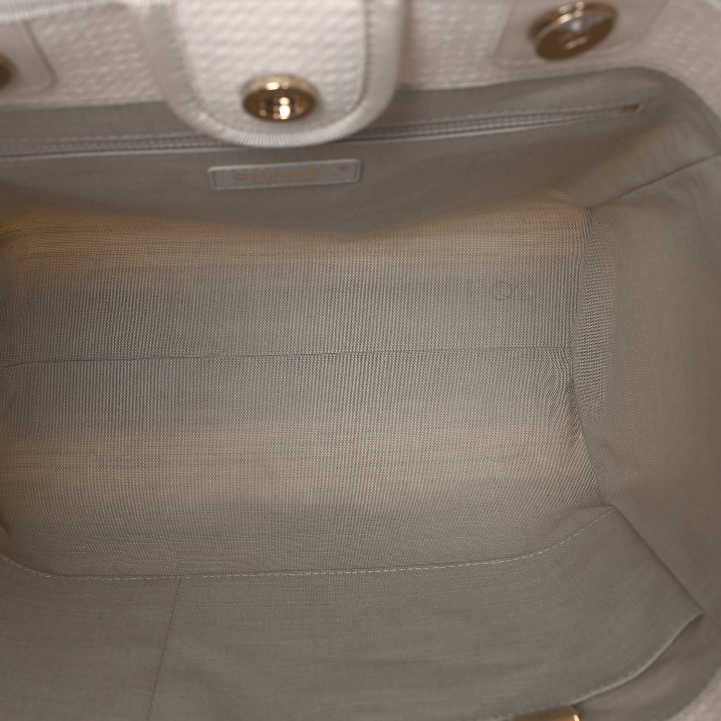 Chanel Mixed Fibers Small Deauville Tote  White