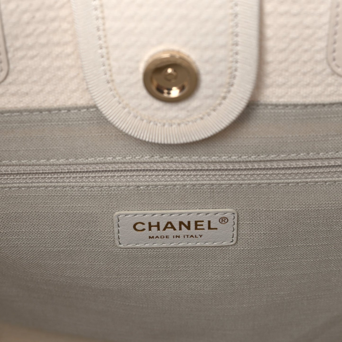 Chanel Mixed Fibers Small Deauville Tote  White