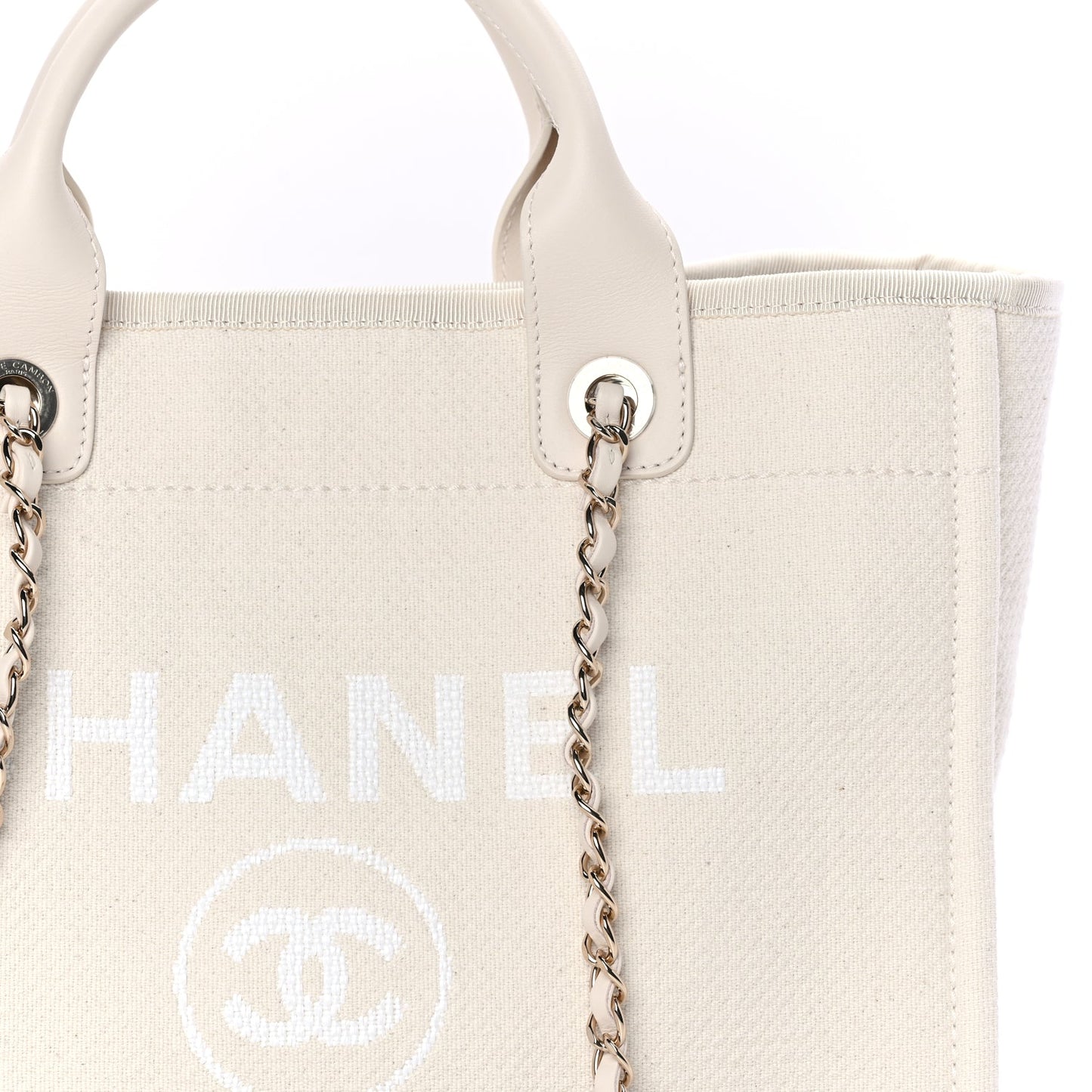 Chanel Mixed Fibers Small Deauville Tote  White