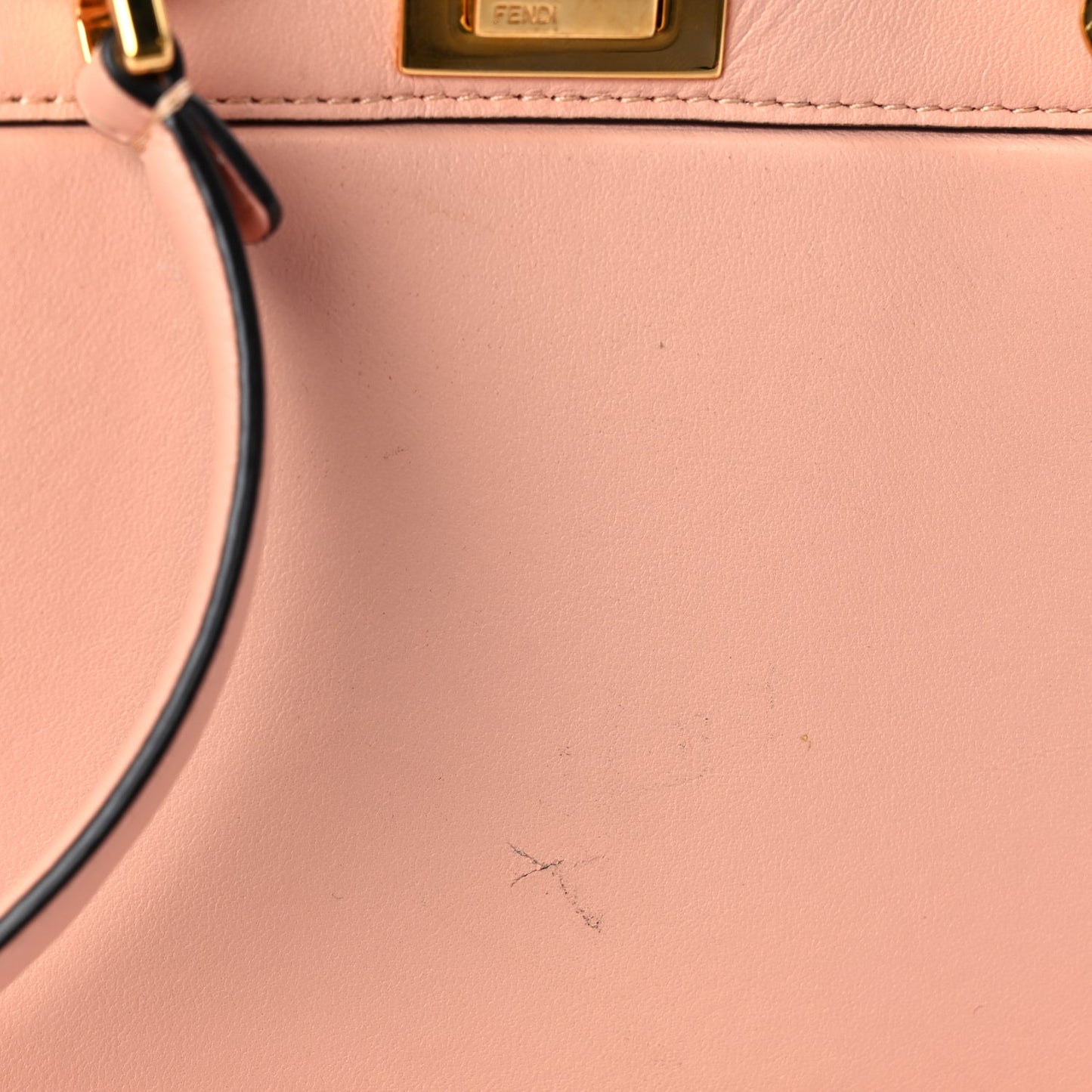 Fendi Shiny Nappa Petite Peekaboo I SEE U Satchel Baby Pink
