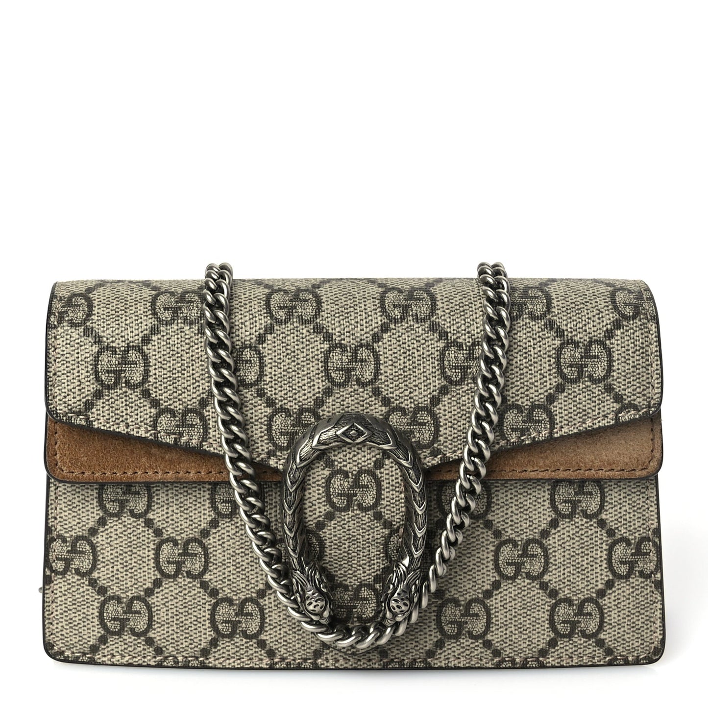Gucci GG Supreme Monogram Super Mini Dionysus Shoulder Bag Taupe