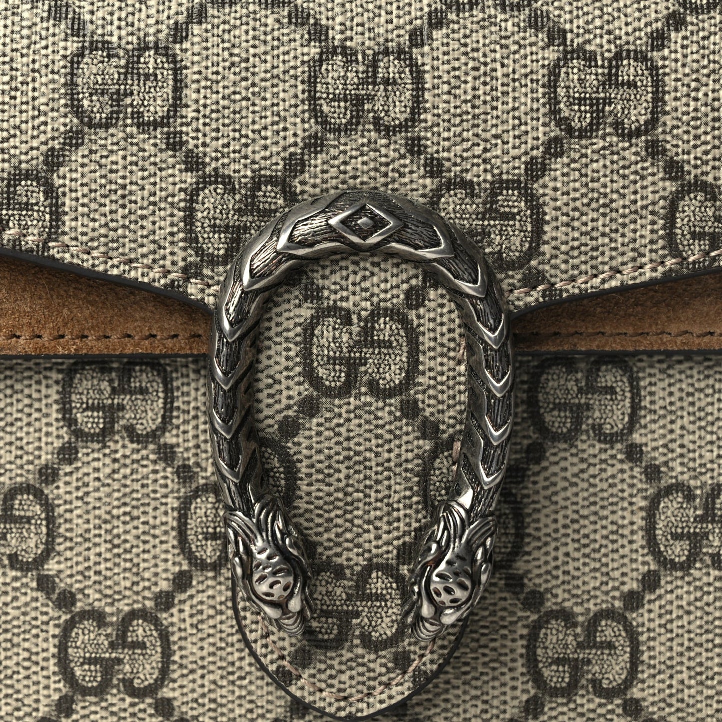 Gucci GG Supreme Monogram Super Mini Dionysus Shoulder Bag Taupe