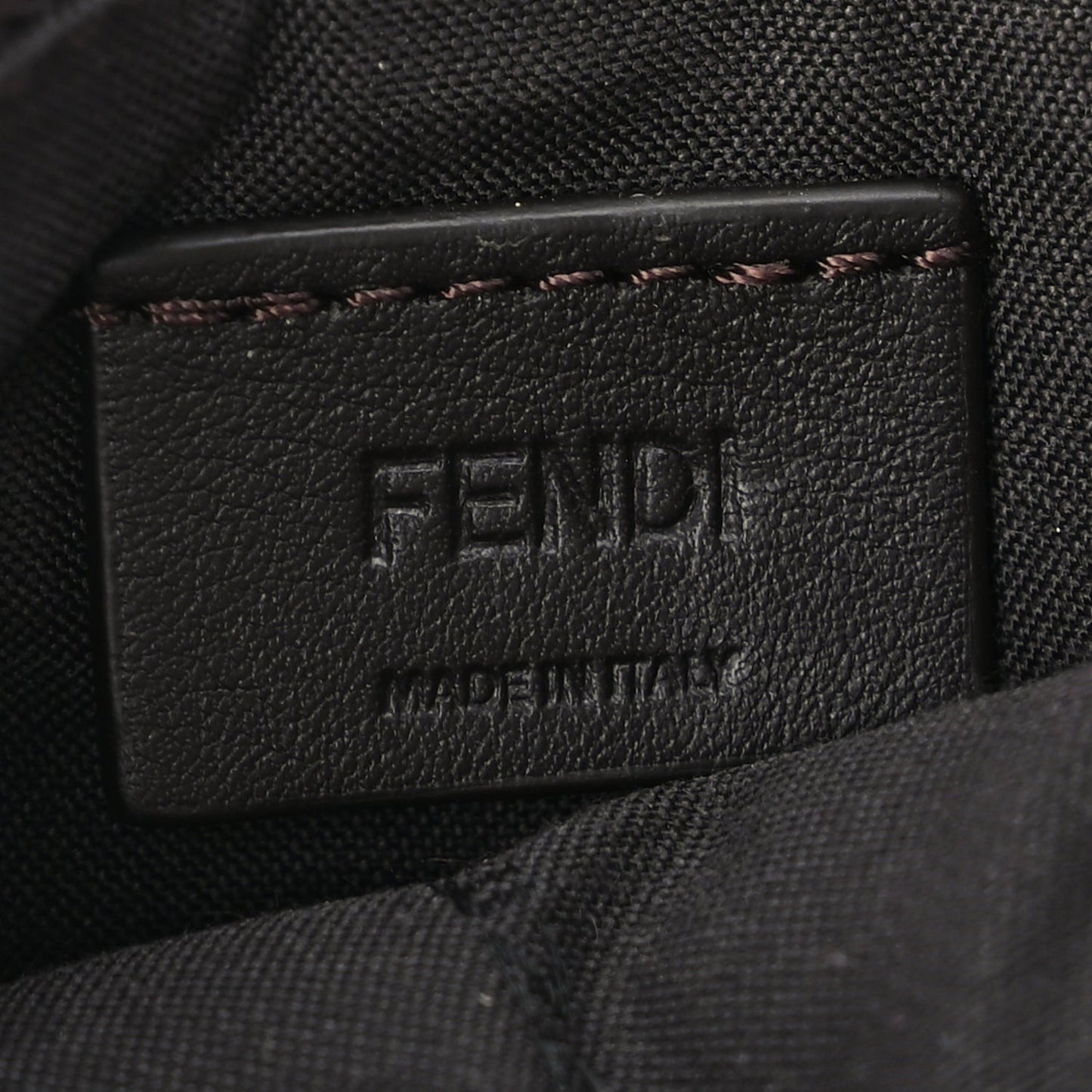 Fendi Fabric Jacquard Mini Flat Pouch  Tobacco Brown Real Ebony