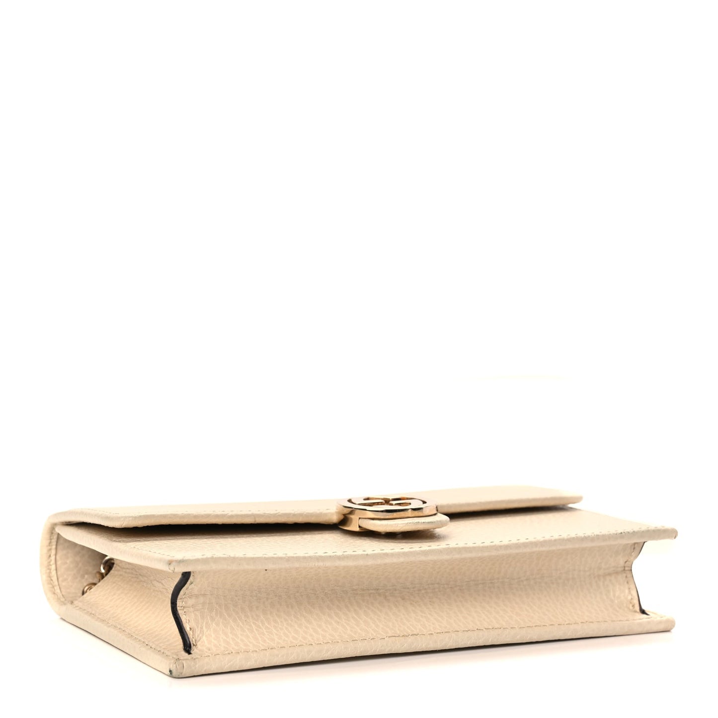 Gucci Dollar Calfskin Interlocking G Chain Wallet Ivoire