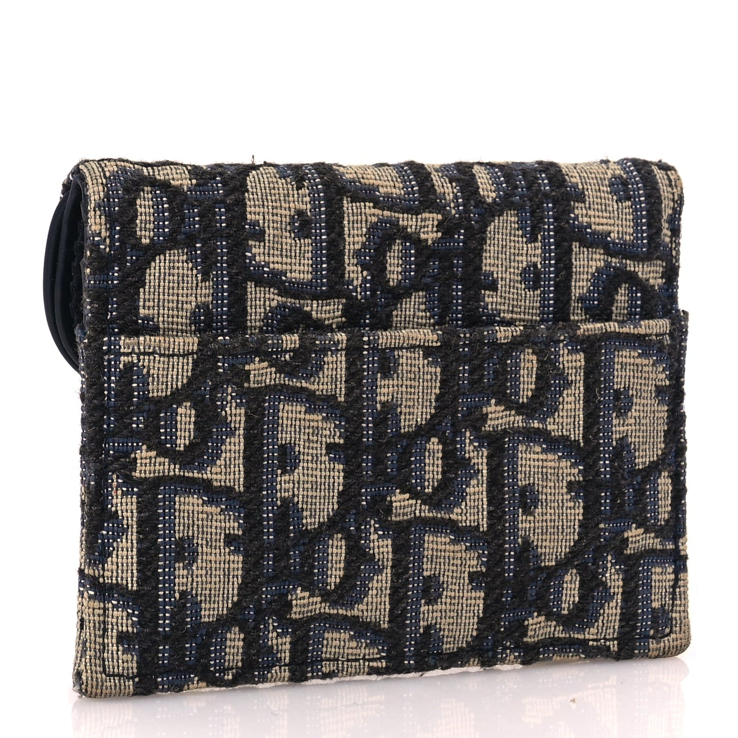 Christian Dior Oblique Saddle Card Holder Blue