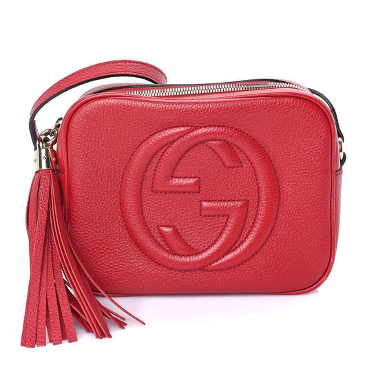 Gucci Calfskin Small Soho Disco Bag  Tabasco Red