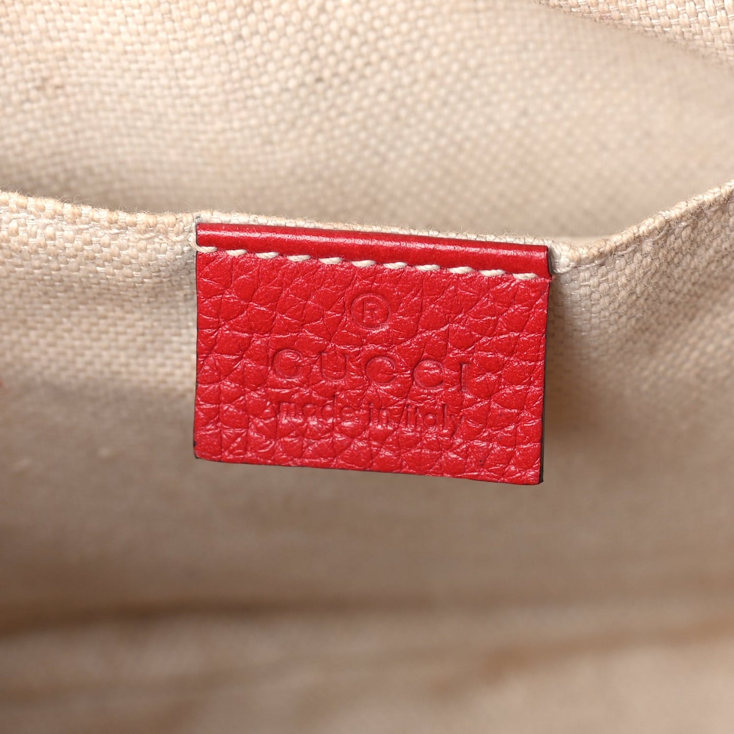 Gucci Calfskin Small Soho Disco Bag  Tabasco Red