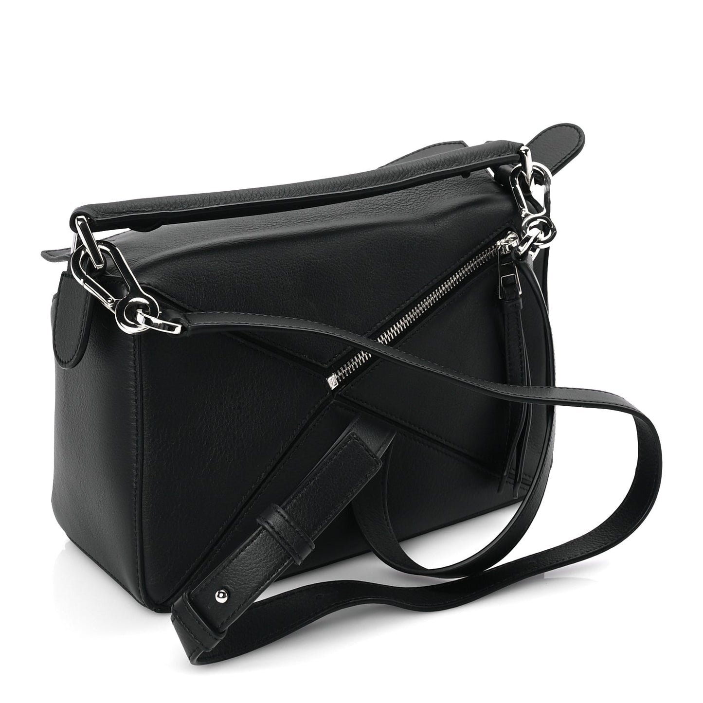 Loewe Calfskin Small Puzzle Bag  Black