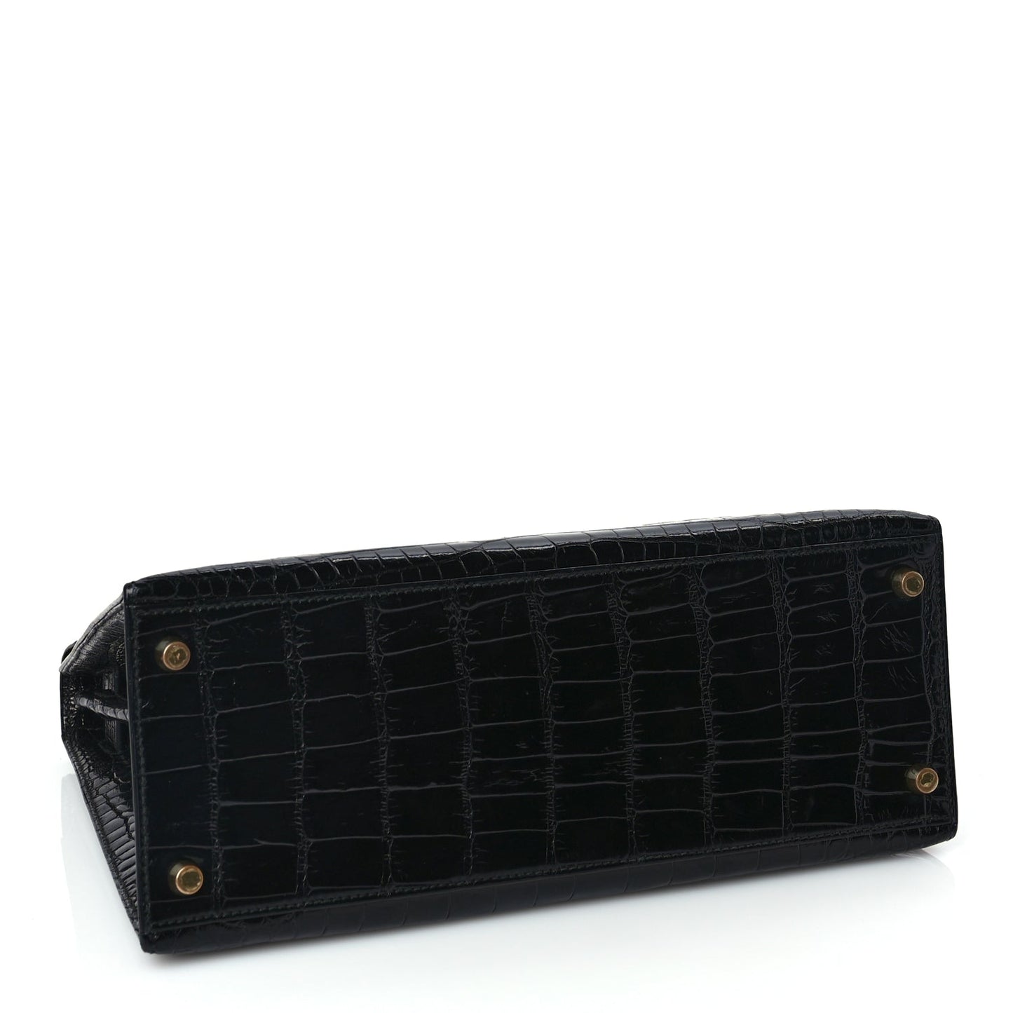 Hermes Shiny Alligator Kelly Sellier 28 Black