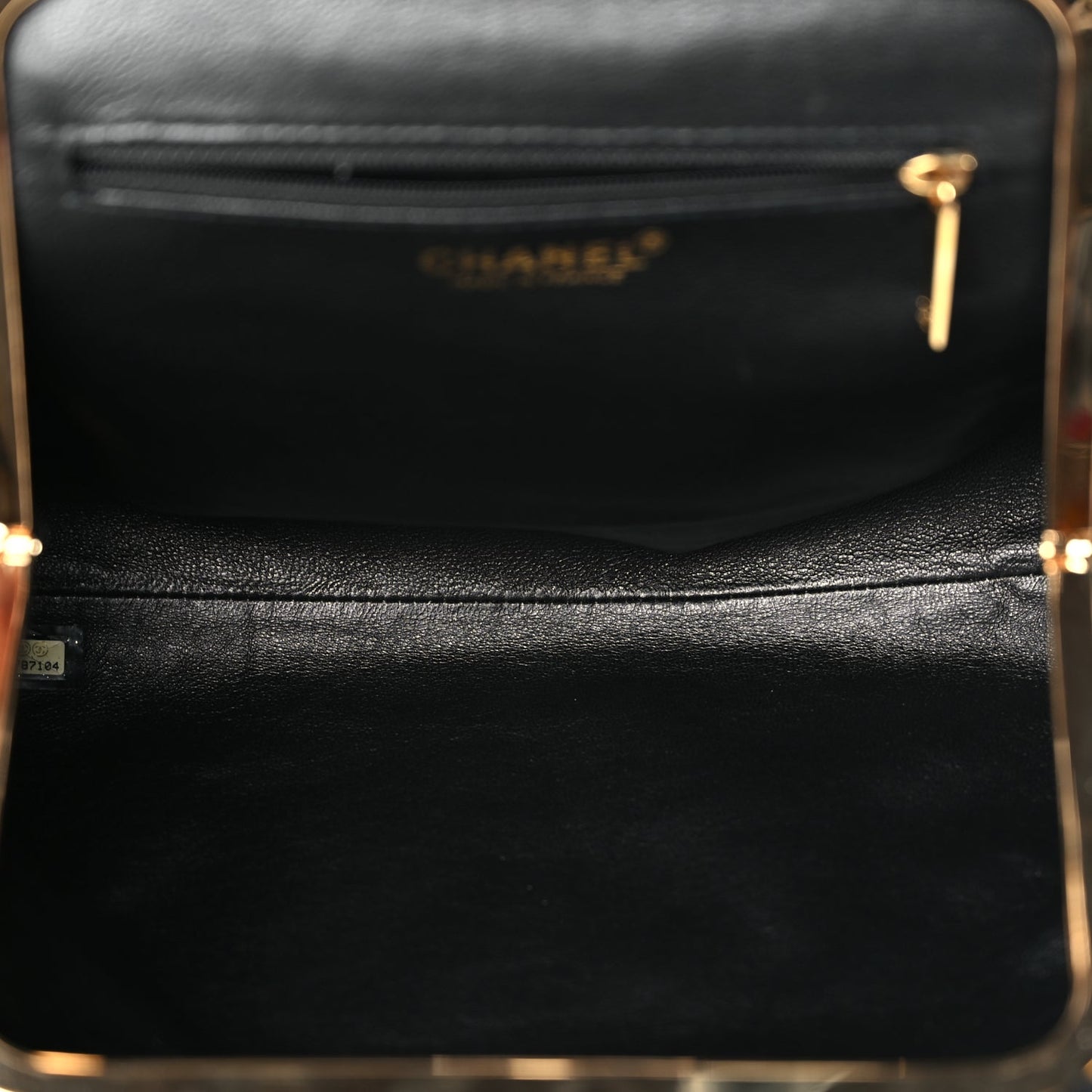 Chanel Tweed Lambskin Plexiglass CC Wristlet Black