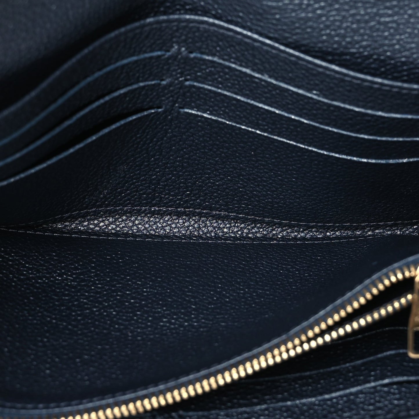 Louis Vuitton Metallic Empreinte Monogram Crystal Flower Sarah Wallet Navy Blue
