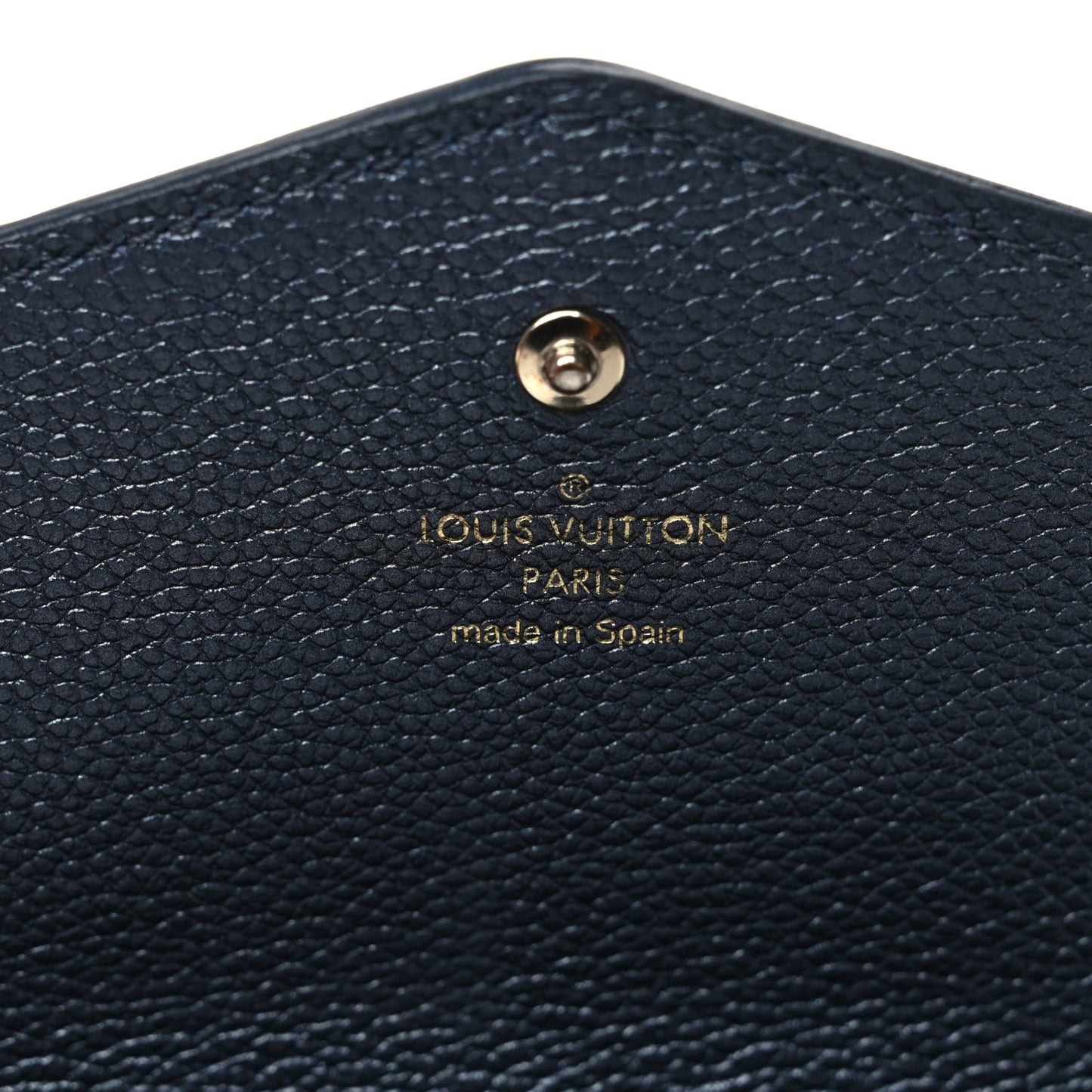 Louis Vuitton Metallic Empreinte Monogram Crystal Flower Sarah Wallet Navy Blue