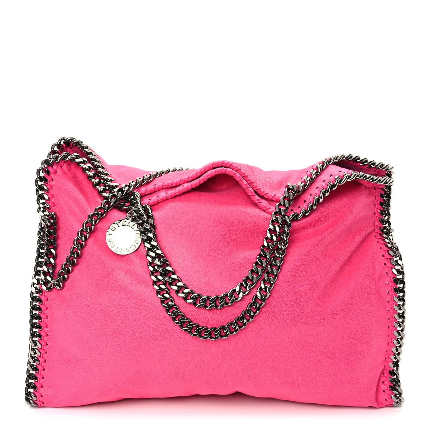 Stella McCartney Shaggy Deer Falabella Fold Over Tote  Hot Pink