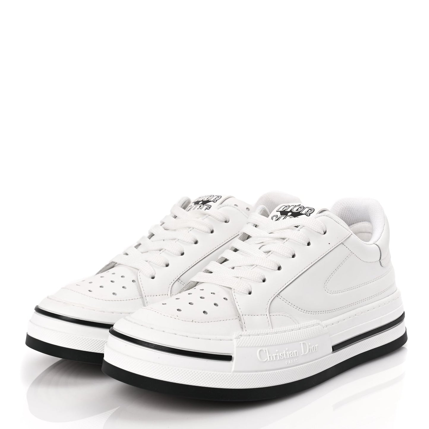Christian Dior Calfskin D-Freeway Low Top Sneakers 39 White